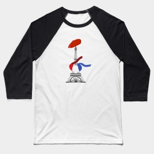 Addicted to Paris (French Beret and Flag) Baseball T-Shirt